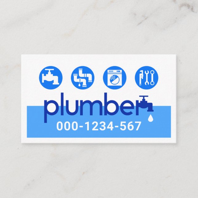 Tarjeta De Visita Creative Leaking Plumber Faucet Plumbing (Anverso)