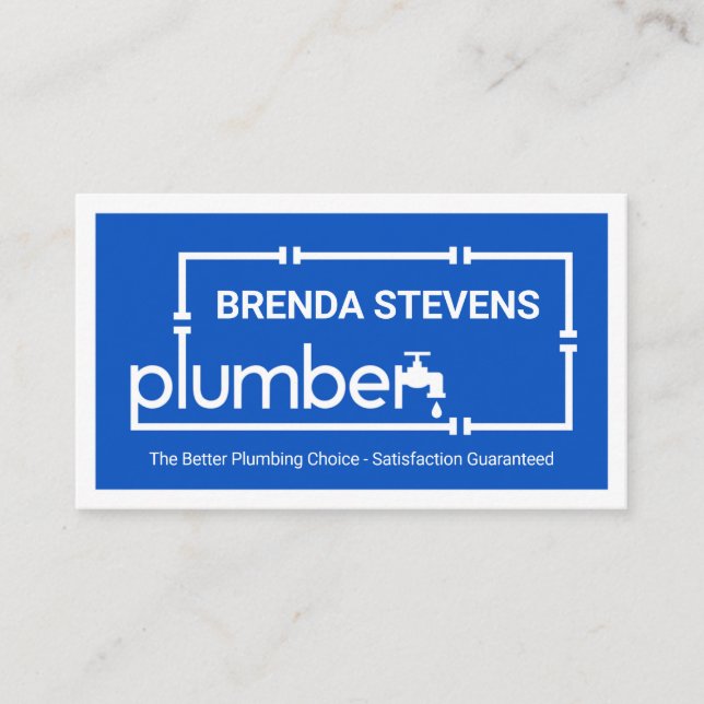 Tarjeta De Visita Creative Leaking Plumber Pipe System  (Anverso)