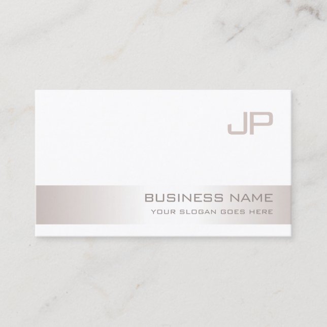 Tarjeta De Visita Creative Monogramed Moderno Plain Trendy Luxury (Anverso)