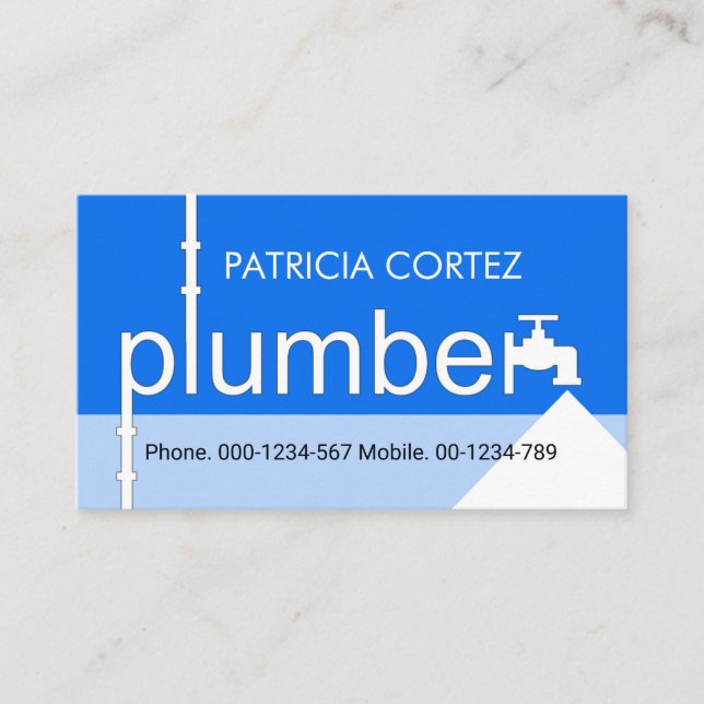 Tarjeta De Visita Creative Plumber Pipe System Plumbing Works (Anverso)