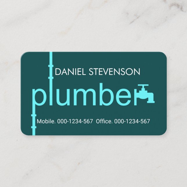 Tarjeta De Visita Creative Plumber Pipeline Plumbing Works (Anverso)