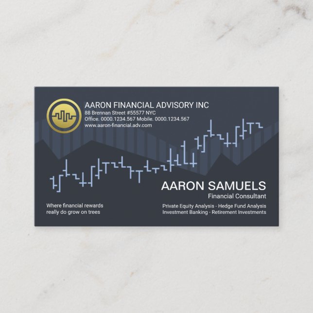 Tarjeta De Visita Creative Stylish Exchange Graph Financial (Anverso)