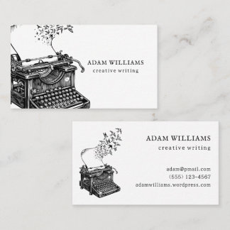 Tarjeta De Visita Creative Typewriter Professional Black and White