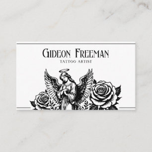 Tarjeta De Visita Creativo artista de tatuajes para Rosas de ángel b