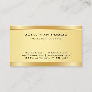 Tarjeta De Visita Creativo Faux Gold Moderno diseño simple elegante