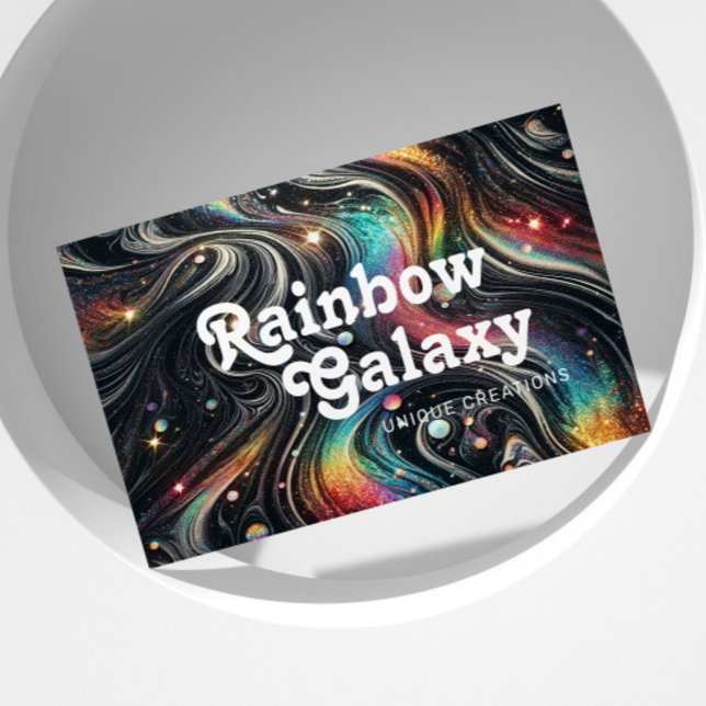 Tarjeta De Visita Creativo galáctico Holográfico Purpurina Arcoiris  (Subido por el creador)