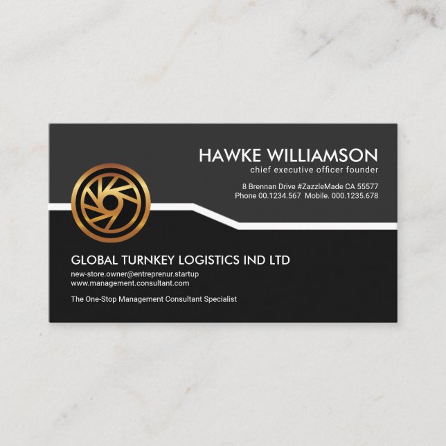 Tarjeta De Visita Creativo Gray Black Layers Corporate (Anverso)