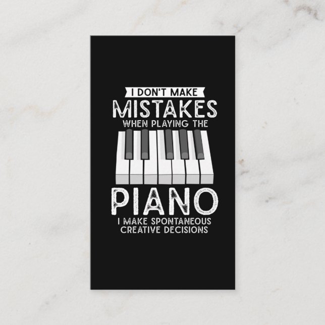 Tarjeta De Visita Creativo músico pianista testigo amante de la músi (Anverso)