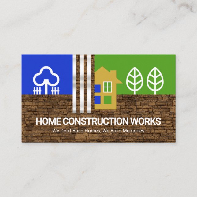 Tarjeta De Visita Creativo paisaje residencial Construcción de rebar (Anverso)