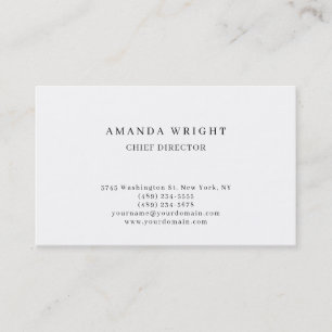 Tarjeta De Visita Creativo Plano Simple Blanco Atractivo Elegante