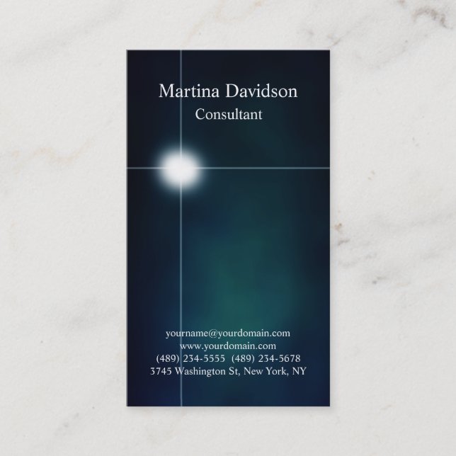 Tarjeta De Visita Creativo único azul futurista (Anverso)