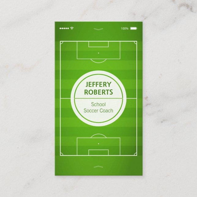 Tarjeta De Visita Creativo y único - Jugador entrenador de fútbol (Anverso)