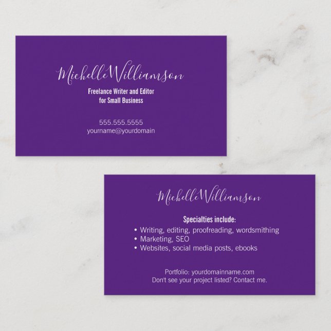 Tarjeta De Visita Creativos emprendedores independientes de 2 lados  (Anverso / Reverso)