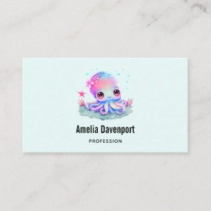 Tarjeta De Visita Creatura marina de Octopus Cute