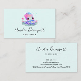 Tarjeta De Visita Creatura marina de Octopus Cute