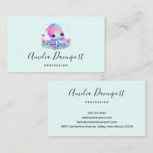 Tarjeta De Visita Creatura marina de Octopus Cute