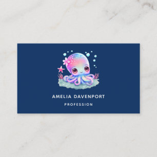Tarjeta De Visita Creatura marina de Octopus Cute