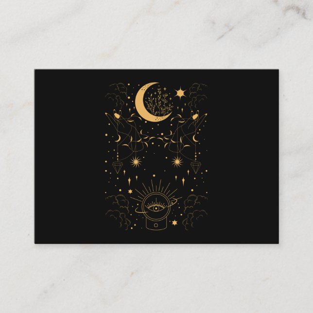 Tarjeta De Visita Creciente Gótico Witchy Pastel (Anverso)