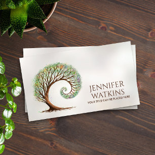 Tarjeta De Visita Crecimiento Eterno - Árbol en Espiral de la Propor