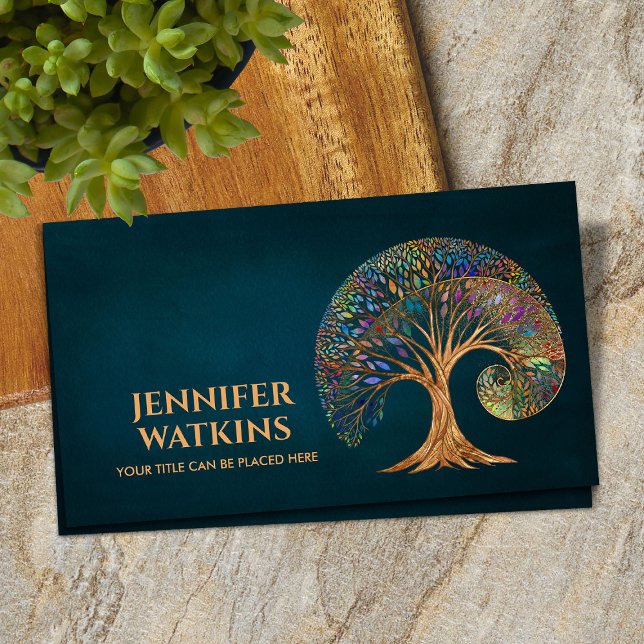 Tarjeta De Visita Crecimiento Eterno - Árbol espiral de la relación  (Subido por el creador)