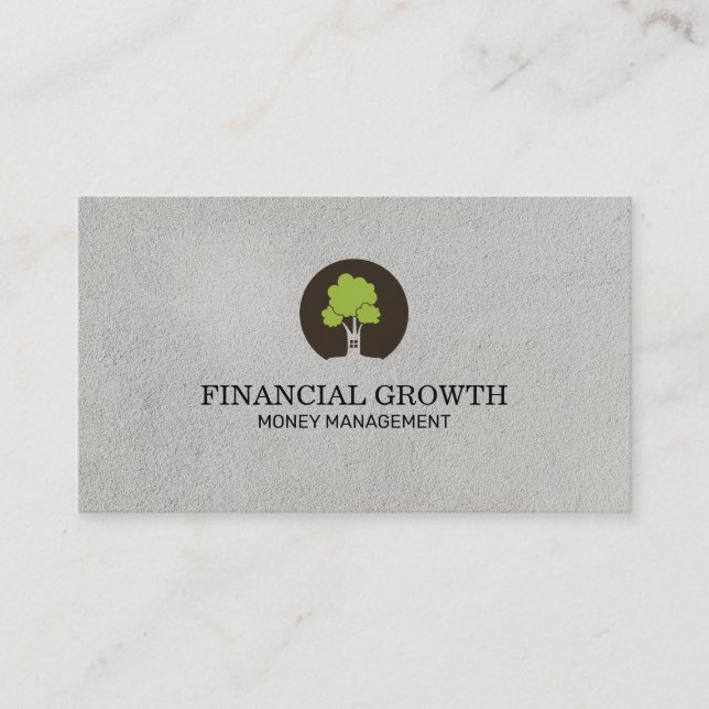 Tarjeta De Visita Crecimiento financiero de iconos de árbol (Anverso)