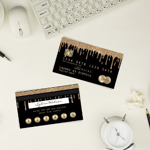 Tarjeta De Visita Credit Card Styled Dripping Gold loyalty card
