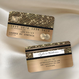 Tarjeta De Visita Credit Card Styled Gold and Black