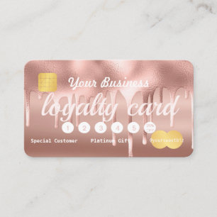 Tarjeta De Visita Crédito de fidelidad por pintura Gold Paint Drip R