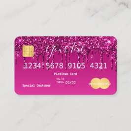 Tarjeta De Visita Crédito de Purpurina morado rosado