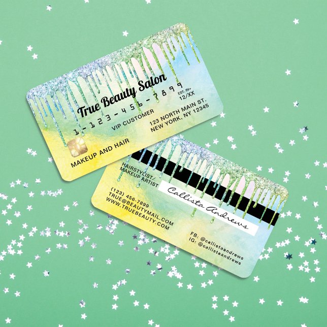 Tarjeta De Visita Crédito por Purpurina de Mermaid Green Holographic (Subido por el creador)