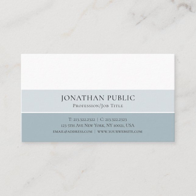 Tarjeta De Visita Cree su propio diseño moderno elegante de (Anverso)