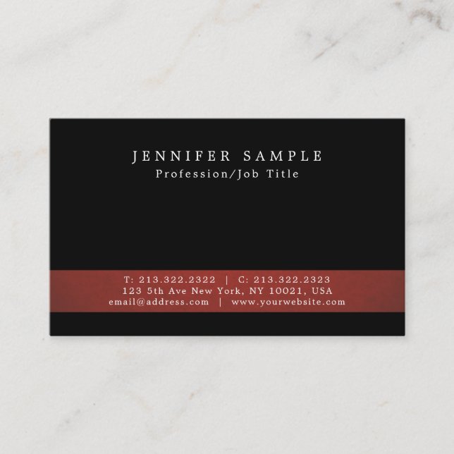 Tarjeta De Visita Cree su propio diseño simple elegante moderno (Anverso)