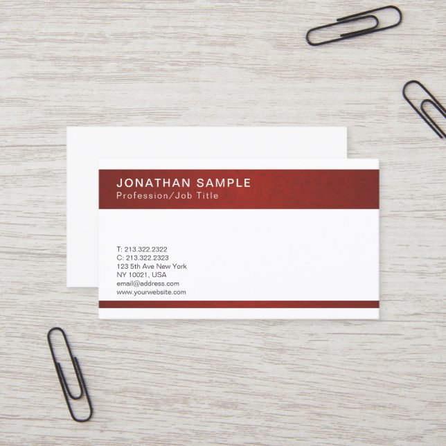Tarjeta De Visita Cree su propio diseño sofisticado moderno (Anverso/Reverso In Situ)