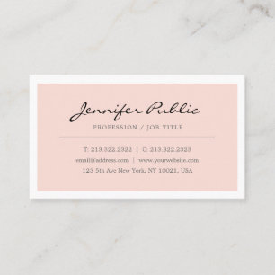 Tarjeta De Visita Cree su propio minimalista rosado elegante de