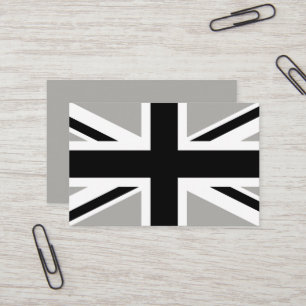 Tarjeta De Visita Cree su propio Union Jack blanco y negro