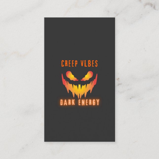 Tarjeta De Visita Creep Vibes Dark Energy _ Trendy Horror Streetwear (Anverso)