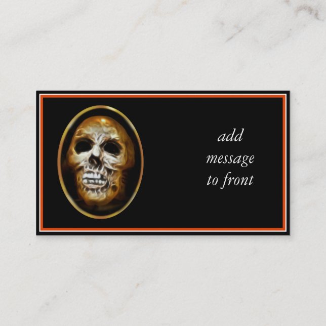 Tarjeta De Visita Creepe cráneo de Halloween (Anverso)