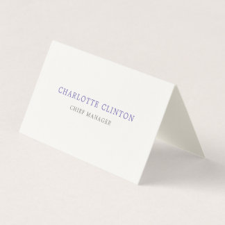 Tarjeta De Visita Crema azul profesional clásica minimalista