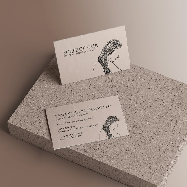 Tarjeta De Visita Crema Beige Hermosa Mujer Cuerpo Pelo Femenino (Beige Cream Beautiful Woman Body Feminine Hair Business Card)