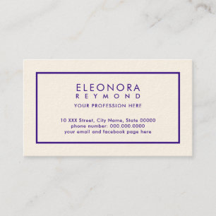 Tarjeta De Visita Crema de firma básica y elegante