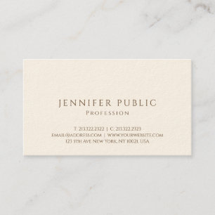 Tarjeta De Visita Crema de firma lujosa elegante y personalizada