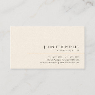 Tarjeta De Visita Crema de firma personalizado elegante y elegante