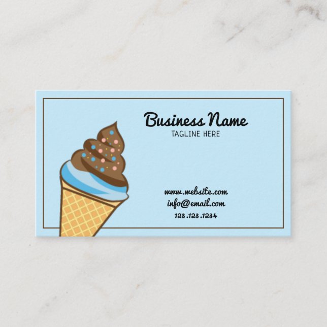 Tarjeta De Visita Crema de hielo y repostería de estilo moderno con  (Anverso)