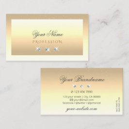 Tarjeta De Visita Crema De Lujo Beige Ombre Sparkle Diamonds Moderno