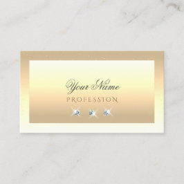 Tarjeta De Visita Crema De Lujo Beige Ombre Sparkle Diamonds Moderno