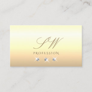Tarjeta De Visita Crema de moda Beige Ombre Esparkling Diamantes Mon