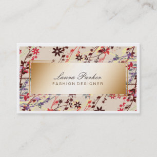 Tarjeta De Visita Crema estilo cabello de artista de maquillaje flor