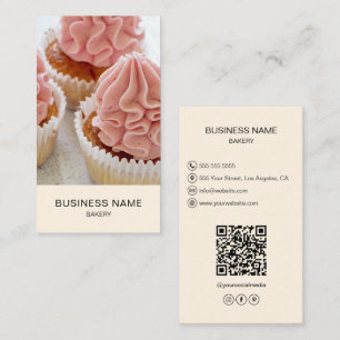 Tarjeta De Visita Crema fotográfica de Personalizado de panadería mo