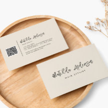 Crema moderna escritura mínima QR CODE