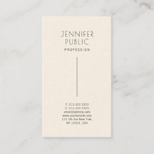 Tarjeta De Visita Crema moderna Minimalista de diseño elegante